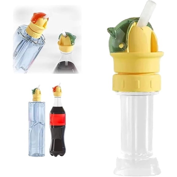 Water Bottle Spout Conversion Cap with Straw, 2-in-1 reusable straw adapter cap, suitable for children's water bottles, spout cap