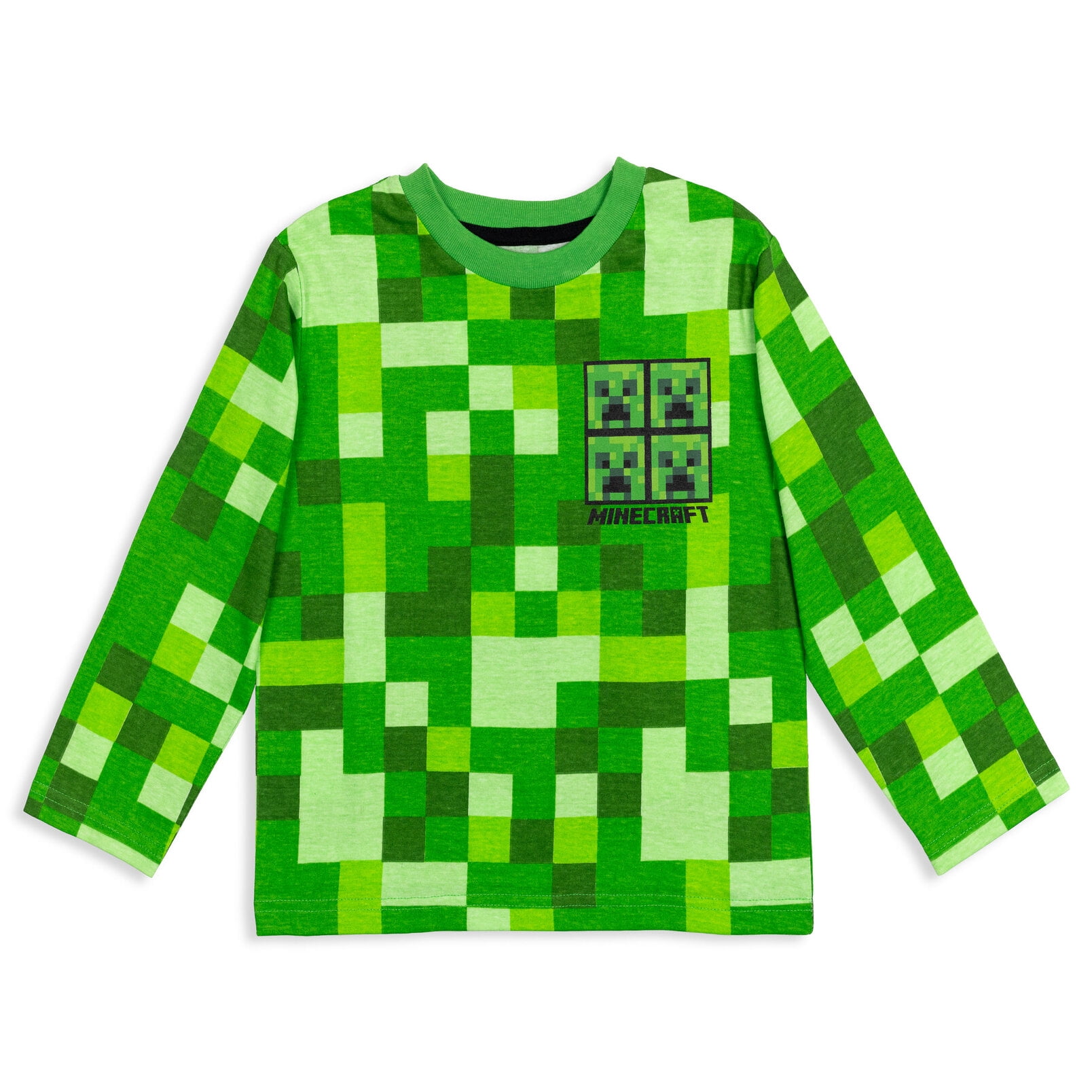 Minecraft Creeper Mobs Big Boys 2 Pack Long Sleeve T-Shirts Little Kid to Big