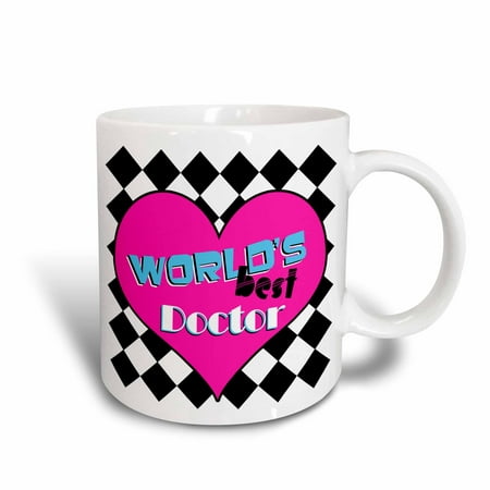 3dRose Worlds Best Doctor - Pink, Ceramic Mug,