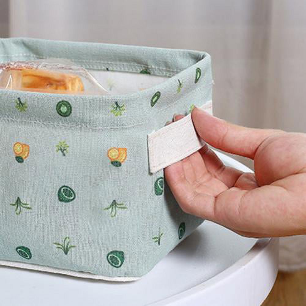 Majestic Ace Small Canvas Storage Bins Mini Cute Foldable Fabric Storage Basket Box for Kids Toys Storage Baskets Home Decor Toy Organizer Hamper for Baby,Kids