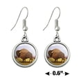 thumbnail image 4 of American Bison Buffalo Herd on the Plains Novelty Dangling Drop Charm Earrings, 4 of 4