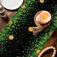 thumbnail image 3 of St. Patrick's Day Table Runner - 90 Inch Long Green Lucky Shamrocks Harp Beer Black Cotton and Linen Blended Dress Scarves Farmhouse Table Runner for Kitchen Dining, Coffee Table, 13" x 90", 3 of 8