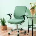 thumbnail image 3 of MesaSe Computer Office Chair Covers Universal Chair Slipcovers Stretch Spandex Washable Rotating Backrest Cover Cushion Protectors   Green, 3 of 8