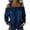 Dark Blue, variant on Women's Off Shoulder Long Sleeve Top with Straps Elegant Sexy Blouse for Spring Fall Versatile Casual Daily Wear Date Night Black L