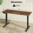 thumbnail image 3 of Costway 55" x 24" Electric Standing Desk with 3 Memory Height Settings 2 Hanging Hooks Brown, 3 of 10
