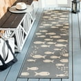 thumbnail image 2 of SAFAVIEH Courtyard Trena Fishes Indoor/Outdoor Runner Rug, Dark Grey/Beige, 2'3" x 6'7", 2 of 6