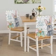 thumbnail image 5 of Happy Easter Chair Covers Set of 8 Spring Floral Rabbit Colored Eggs White Wood Grain Chair Back Covers Stretch Removable Washable Slipcovers Protector for Dining Room Kitchen Party Decor, 5 of 9