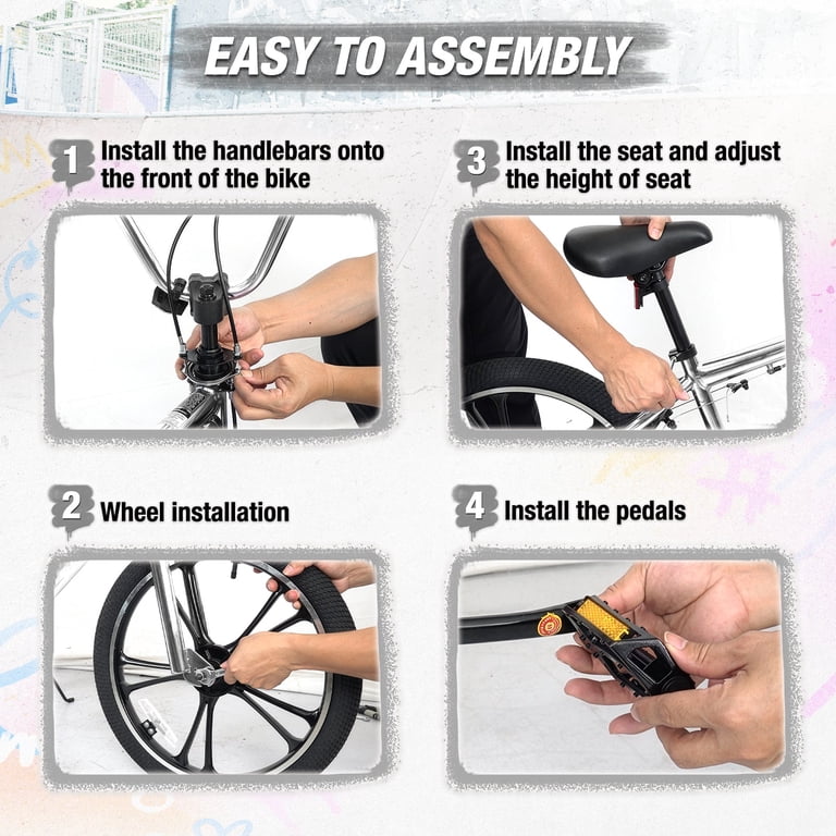 Hykolity 24 Inch BMX Bike, 4 Pegs, Rear U-Brake photo 7