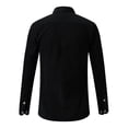 thumbnail image 6 of LIIPEE Men Shirts Father's Day Gifts Casual Button Down Collar Tab Long Sleeve Solid Color Ribbed Button Up Shirts Male Single Yoke Regular Breathable Fashion Versatile Tops With Pocket,XXL, 6 of 7