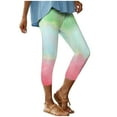 thumbnail image 2 of jjayotai Womens Tie Dye Capri Pants, Stretch Fitness Running Gym Yoga Leggings Elastic High Waist Trousers, 2 of 7