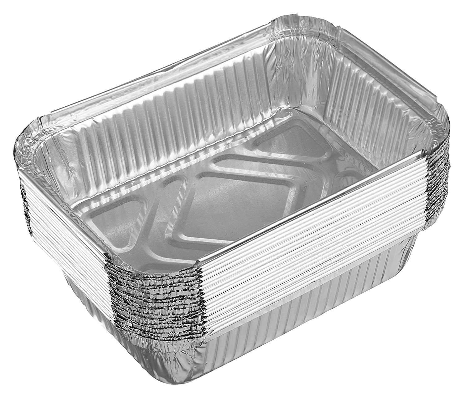 Foil Lux 12 x 8.75 x 1.75 inch to Go Containers, 100 Oblong Take Out Containers - 4 lb, Oven-Ready, Silver Aluminum Carry Out Containers, Freezable, D