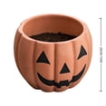 thumbnail image 3 of Halloween Pumpkin Planter Outdoor Large Jack O Pumpkin Resin Flower Pot 11.4x9.4 Inch Halloween Pumpkins Plant Pots for Indoors Outdoors Home Garden Patio Entryway Decorations, 3 of 6