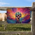 thumbnail image 2 of Hippie Newfoundland Portrait oil painting Watercolor Tie-dye Vintage Horizontal Metal Aluminum Sign Newfie Dog Lover Gifts Wall Art Home Decor - 00015, 2 of 5