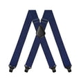 thumbnail image 3 of SGFCWSX Men's Casual Solid X-Type Adjustable Suspenders, Strong 4-Clip Design 3.5cm Elastic Straps Formal Casual Navy, 3 of 3