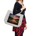 thumbnail image 2 of Americana Shopping Bag, Forest Park in Ukraine Scenic Panorama with Water Reflection Picture Print, Eco-Friendly Reusable Bag for Groceries Beach and More, 15.5" X 14.5", Cream, by Ambesonne, 2 of 2