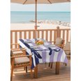 thumbnail image 2 of Outdoor Table Cloth with Umbrella Hole and Zipper, Anchor Purple Waterproof Rectangle Tablecloth 60"x102", Modern Navy Blue White Striped Nautical Washable Table Cover for Outside Party Patio Picnic, 2 of 8