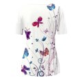 thumbnail image 3 of IROINNID Summer Large Size Tops For Women Loose Round Neck Printing Blouse Short Sleeve Tops, 3 of 4