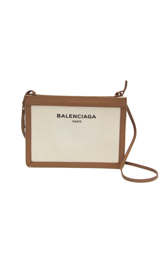 Pre-Owned Balenciaga Navy Pochette 339937 Men,Women Canvas,Leather Shoulder Bag... (Good)