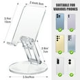 thumbnail image 5 of Tomorotec Adjustable Angle Clear Acrylic Cell Phone Stand for Desk, Foldable Acrylic Phone Holder Cute for Office, Portable Non-Slip Desktop Smartphone Holder, Fit for iPhone Samsung Galaxy (Clear), 5 of 8