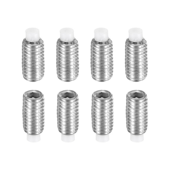 8 Pcs M5x10mm Nylon Tip Grub Screw, 304 Stainless Steel Metric Hex Socket Set Screws