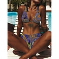 thumbnail image 2 of Bikini de encaje con estampado vintage sexy para mujer Conjunto de traje de baño acolchado con push-up para la playa Fridja  nalpqowj21697, 2 of 8