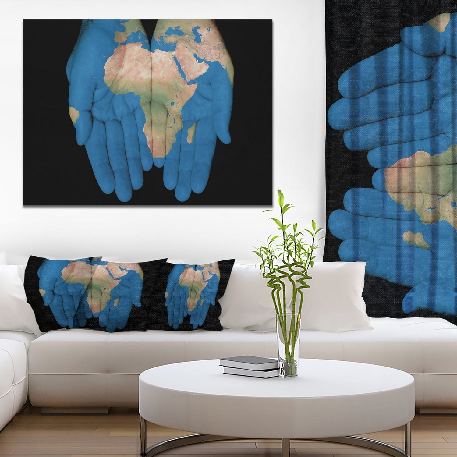 Design Art Carte Africaine Dans Nos Mains Art Sur Toile