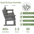 thumbnail image 4 of Poly Lumber Patio Glider, HIPS Material Weather-Resistant Swing Bench for Outdoor Porch Garden (Gray, 2-Seater), 4 of 8