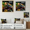 thumbnail image 4 of Designart "Frog Portrait In Multicolor On Glass" Frogs & Toads Floater Framed Wall Art Living Room, 4 of 5