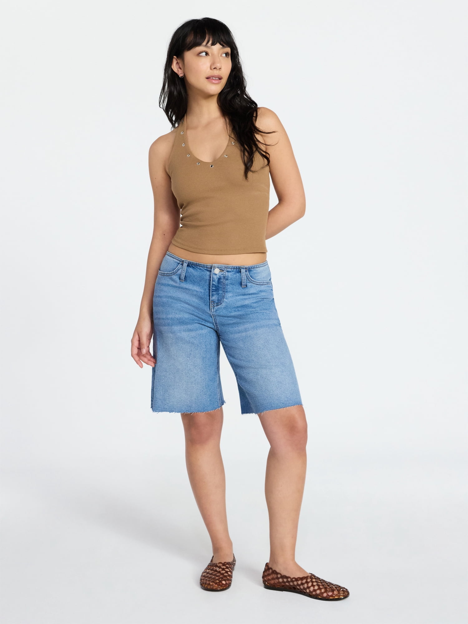 No Boundaries No Waist Baggy Jorts, Women's XXS-XXL