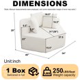 thumbnail image 2 of Leumius 54-inch Modern-style Hexagonal Single Lounge Chair, Chenille-Upholstered Sofa for Lounges, Game Rooms, Living Rooms and Bedroom Beige, 2 of 9