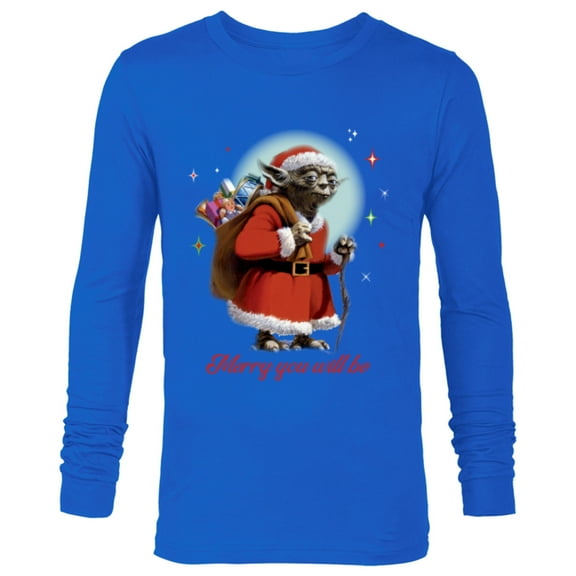 Star Wars Santa Yoda Merry You Will Be - Long Sleeve T-Shirt for Men -Customized-Royal