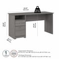 thumbnail image 4 of Pemberly Row 60W Computer Desk with Drawers in Modern Gray - Engineered Wood, 4 of 6