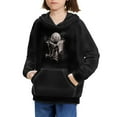 thumbnail image 3 of Xoenoiee Pullover Sweatshirt Hooded Hoodies for Kids with Long Sleeve and Front Kangaroo Pocket Fall Winter Clothes, Splatter Waterfall Moon Wolf Pattern, S, 3 of 7