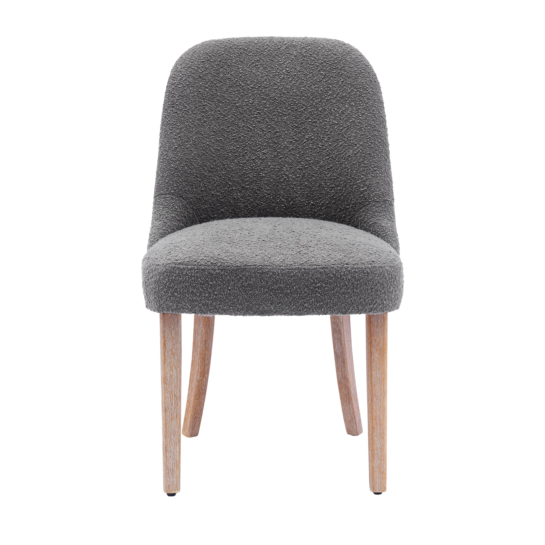 Contemporary Water and Stain Resistant Boucle Fabric Upholstered Dining Side Chair, Gray