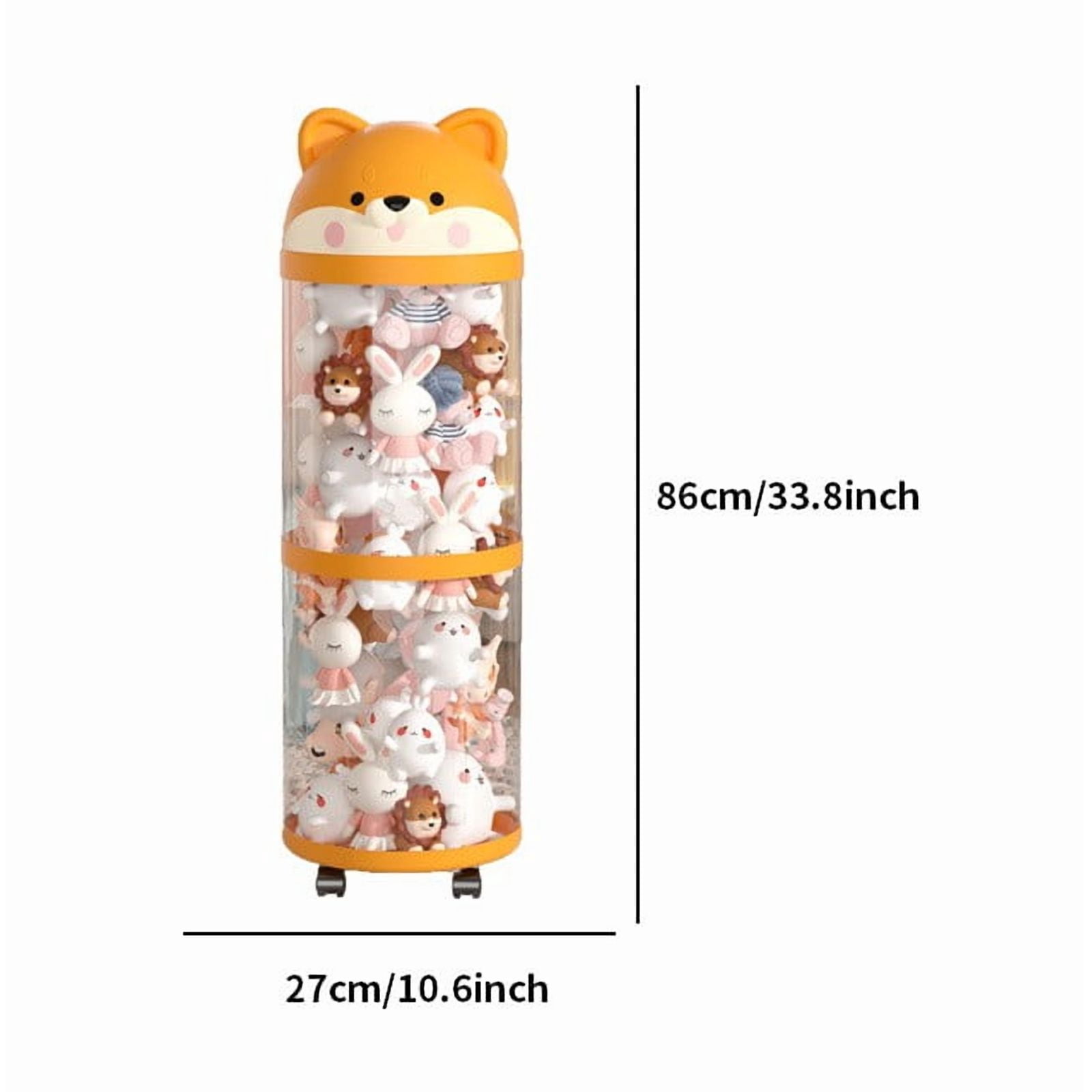 2/3/4 Tier Stuffed Animal Storage Rack, Portable Large Stuffed Storage Tube, Large Stuffed Organizer, Plush Doll Organizer, Storage Tube with Wheels