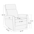 thumbnail image 3 of CHITA Power Glider Rocker Recliner with USB, Nursery Chair for Living Room, Faux Leather in Gray, 3 of 11