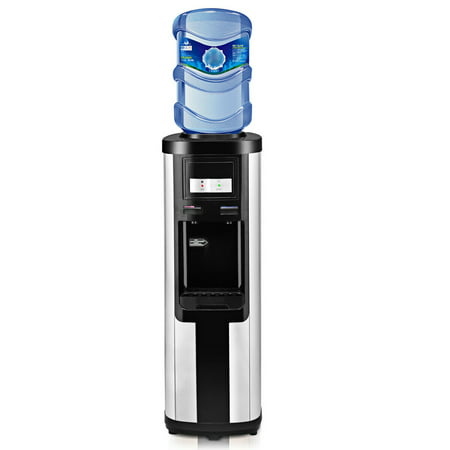Costway Top Loading Stainless Steel Water Cooler Dispenser Cold Hot 5 Gallon Home