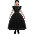 thumbnail image 3 of Wednesday Mesh Dance Dress for Girls with Accessories Cosplay Costume Outfits, Size 4-12 Year, 3 of 7