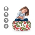 thumbnail image 2 of Christmas Storage Toy Bag Chair, Xmas Theme Winter Mitten with Snowflakes and Nordic Roses Print, Stuffed Animal Organizer Washable Bag, Small Size, Green Red and White, by Ambesonne, 2 of 3