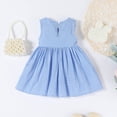 thumbnail image 4 of Tisuna Easter Toddler Dress For Girls Plaid Bunny Print Sleeveless Crew Neck Dresses Fashion Breathable Girls Baby Party Dance Dress Blue Size 9-12 Months, 4 of 5