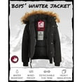 thumbnail image 2 of CANADA WEATHER GEAR Boys' Winter Coat - Heavyweight Bomber Parka Ski Jacket, Black, Size 8, 2 of 7