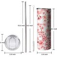 thumbnail image 6 of Cherry Blossom Tumbler 20 oz Travel Coffee Mug Cherry Print Skinny Tumblers with Lid and Straw Stainless Steel Insulated Coffee Cups Gift for Cherry Lover, 6 of 6