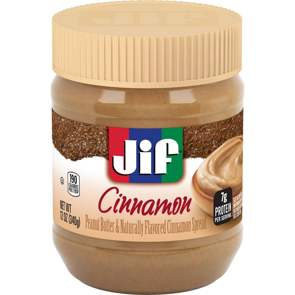 Jif Peanut Butter and Naturally Flavored Cinnamon Spread, 12Ounce