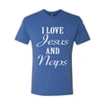 thumbnail image 2 of Wild Bobby I Love Jesus and Naps Inspirational/Christian Men Premium Tri Blend Tee, Vintage Royal, X-Large, 2 of 5