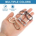 thumbnail image 3 of Llaveros de metal Uxcell, 5 piezas, clip de anillo de llavero, organizador de accesorios de llaves resistentes, dorado, 3 of 7