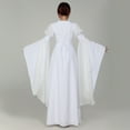 thumbnail image 4 of DAIZBELLA Women's White Renaissance Dress with Bell Sleeves Fairy Medieval Dress for Halloween, XL, 4 of 8