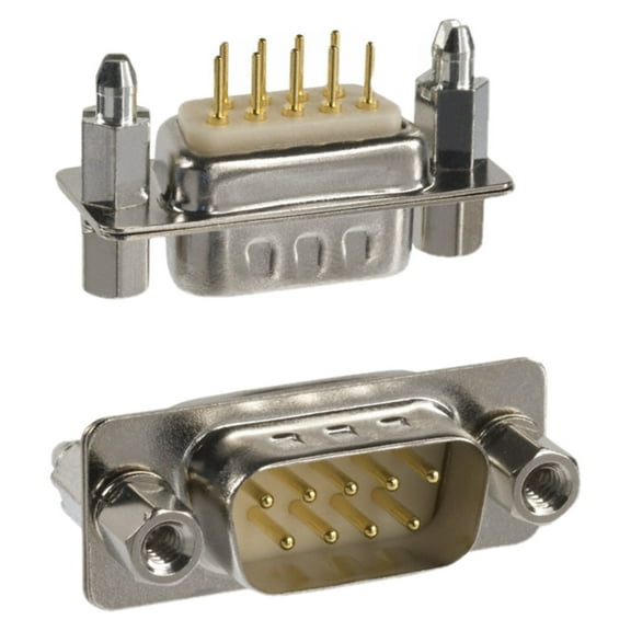 Pack of 4 172-E09-113R911 Connector 9 Position D-Sub Plug, Male Pins :RoHS