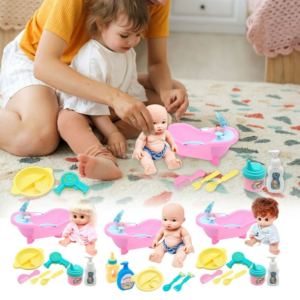 Fiudx Liquidación De Ahorros De Verano Juego De Baño De Muñecas Esmaltadas, Casa De Juegos Para Niños, Baño, Borde De Muñecas, Nuevos Productos