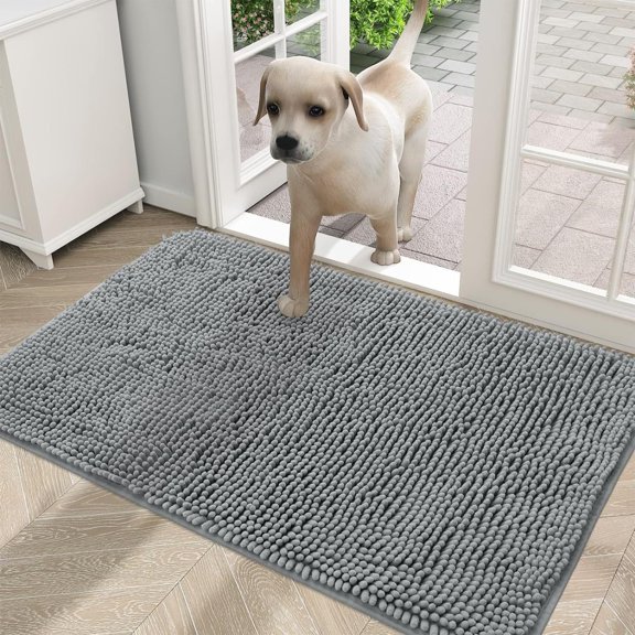 Dog Door Mat For Muddy Paws, Absorbs Moisture & Dirt, Non-Slip Washable Chenille Mat, Quick Dry Microfiber Mud Mat For Dogs, Indoor Entry Floor Mat For Inside Home, Crate & Car