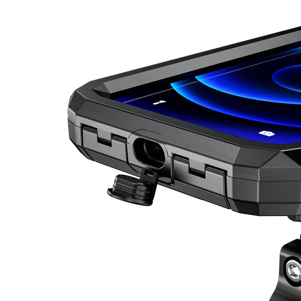 GENEMA Waterproof Case 12V Motorcycle Handlebar or Rear-View Mirror Wireless Charger 15W Qi/ Type C PD Fast Charging Phone Mount Holder Box for 3 to 6.8 inch Cellphones
